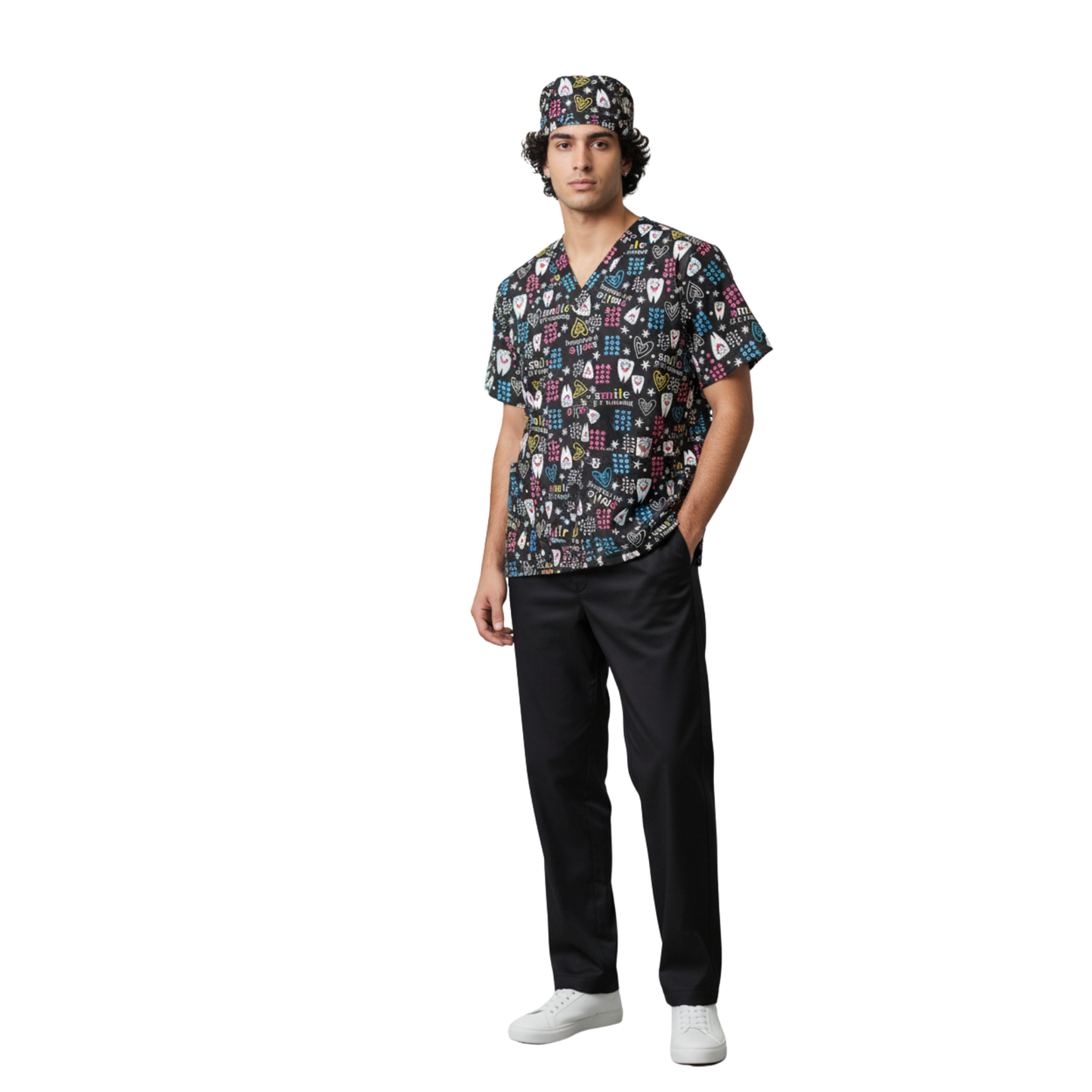CONJUNTO SANITARIO ESTAMPADO - DENTISTA (Gorro INC)