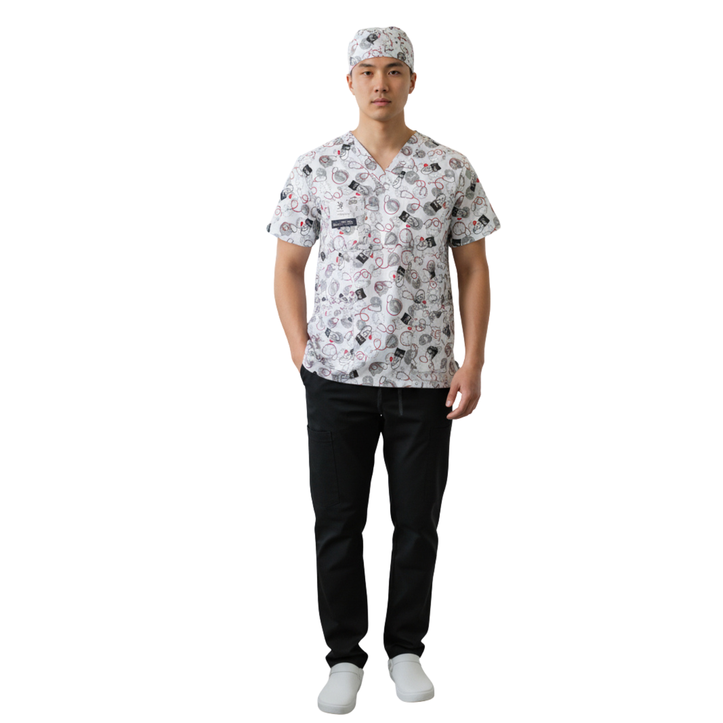 CONJUNTO SANITARIO ESTAMPADO - ESTETOSCOPIO (Gorro INC)