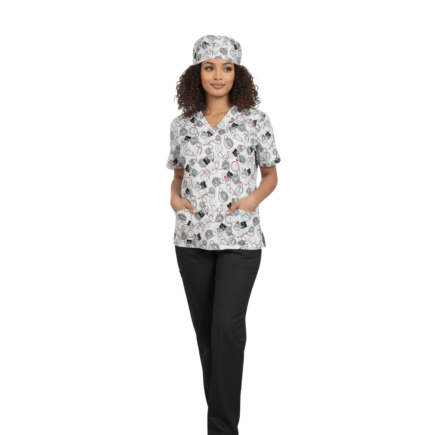 CONJUNTO SANITARIO ESTAMPADO - ESTETOSCOPIO (Gorro INC)