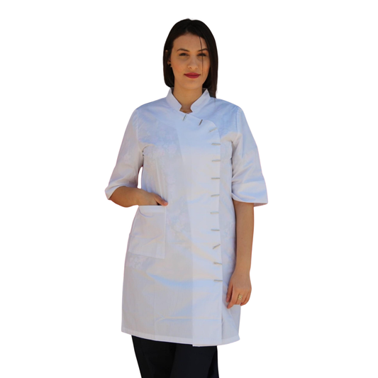 BATA MÉDICA BLANCA MANGA MEDIA - ALC15