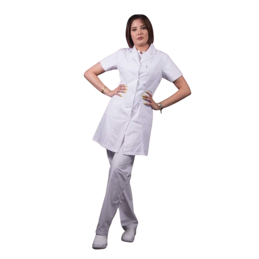BATA MÉDICA CLASICA MUJER MANGA CORTA