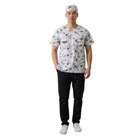 CONJUNTO SANITARIO ESTAMPADO - ESTETOSCOPIO (Gorro INC)